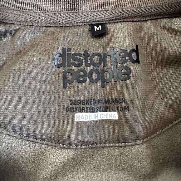 Distorted People Barber & Butcher Blades Zip Front Track Jacket in Khaki Green - Picture 3 of 5